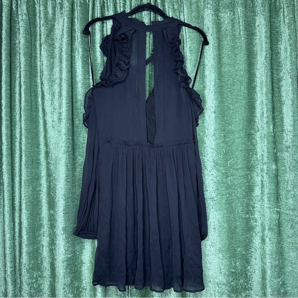 FREE PEOPLE YOU AND I FRILL MINI DRESS Sz 12 - Picture 8 of 10